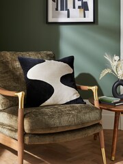 Black/White 50 x 50cm Wave Cushion - Image 1 of 6