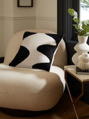 Black/White 50 x 50cm Wave Cushion - Image 2 of 6