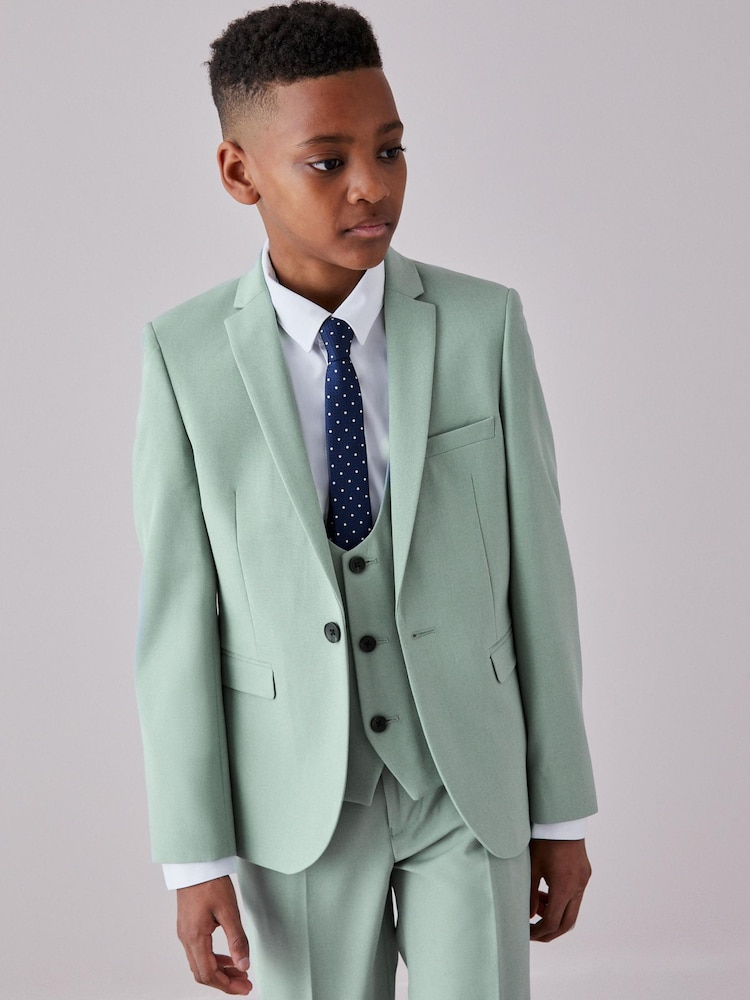 Sage Green Hunkemöller Red Short Fleece Embossed Robe Dressing Gown (12mths-16yrs) - Image 1 of 7
