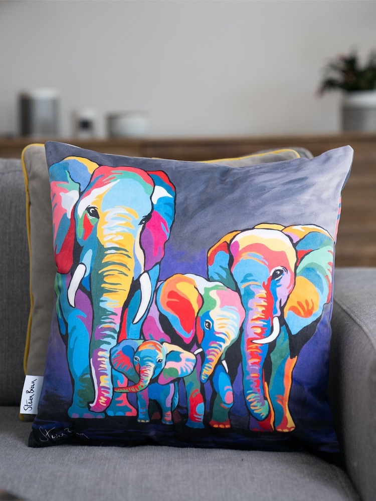 Steven Brown Art Purple Allan & Jackie McZoo 45cm Cushion - Image 1 of 5
