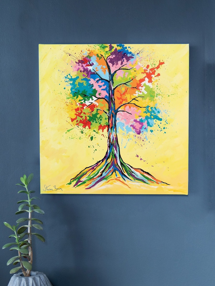 Steven Brown Art Yellow Tree of Life Medium Canvas Print - Image 1 of 4