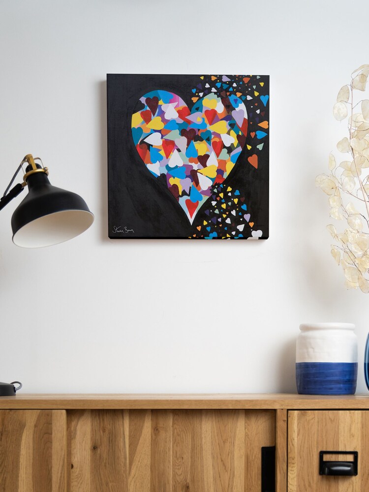 Steven Brown Art Black Heart of Hearts Medium Canvas Print - Image 1 of 4