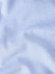 Blue Slim Fit Double Cuff Signature Textured Shirt With Trim Detail - Image 8 of 8