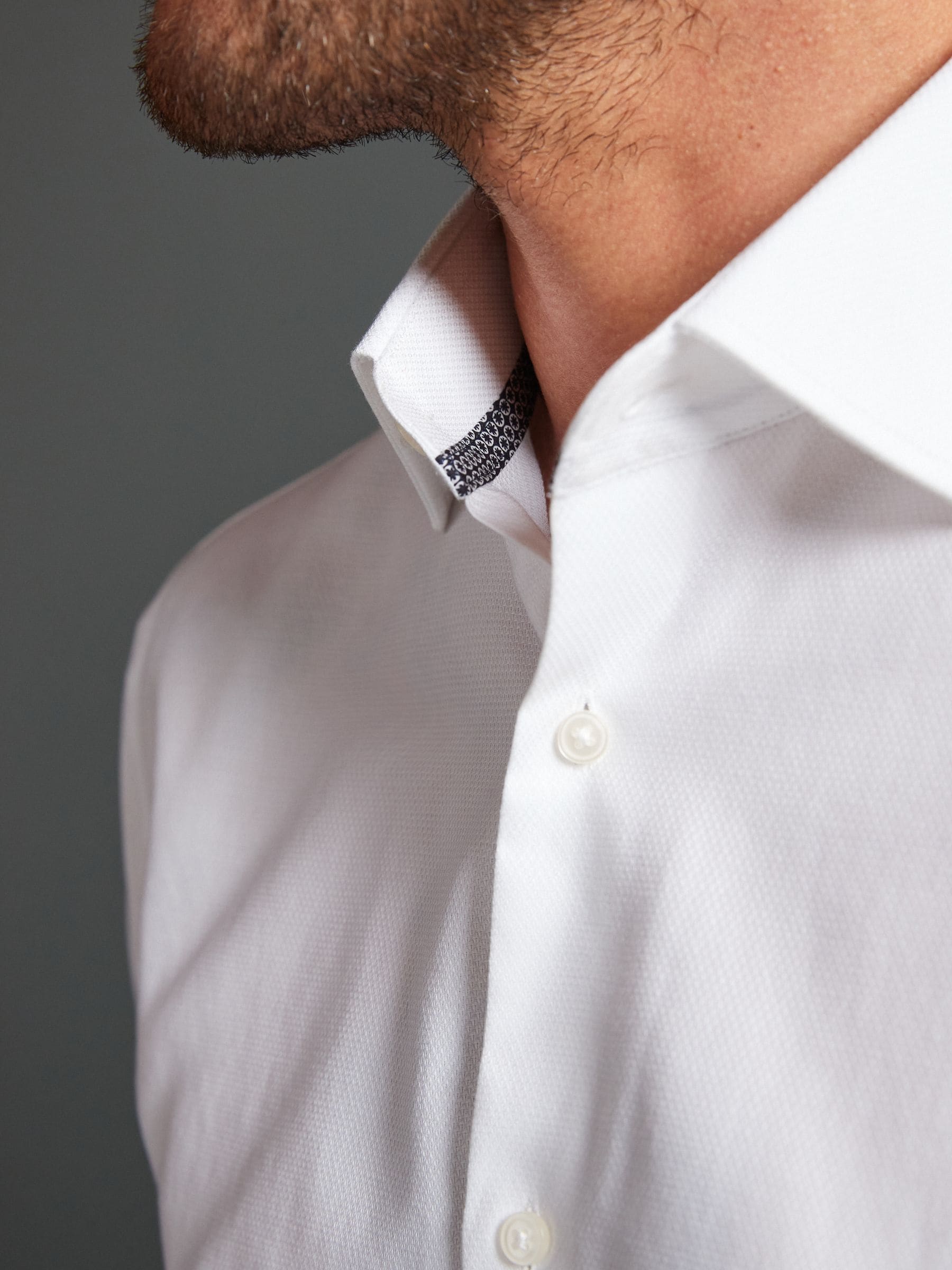 Buy White Slim Fit Signature Premium 100% Cotton Textured