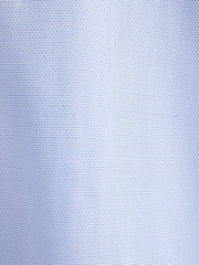 Blue Regular Fit 100% Cotton Signature Textured Double Cuff Smart Shirt With Trim Detail - Image 8 of 8