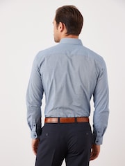 Navy Blue Slim Fit Single Cuff Crease Resistant Single Cuff Shirts 3 Pack - Image 4 of 13