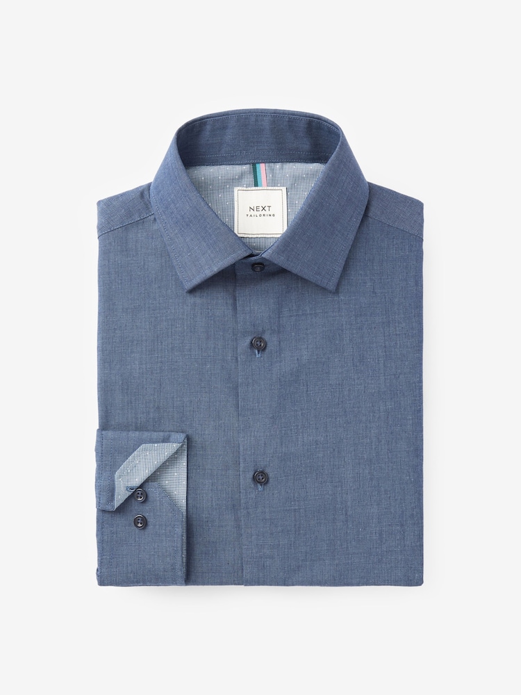 Bleu marine - Slim Fit simple manchette - Chemises à simple poignet d'entretien facile 3 Pack - Image 5 of 13