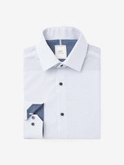 Navy Blue Slim Fit Single Cuff Crease Resistant Single Cuff Shirts 3 Pack - Image 6 of 13