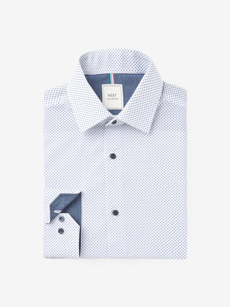 Bleu marine - Slim Fit simple manchette - Chemises à simple poignet d'entretien facile 3 Pack - Image 6 of 13