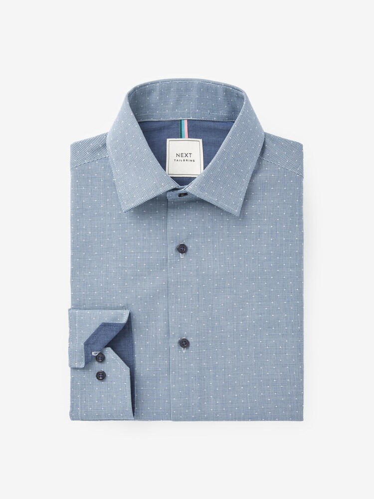 Bleu marine - Slim Fit simple manchette - Chemises à simple poignet d'entretien facile 3 Pack - Image 7 of 13