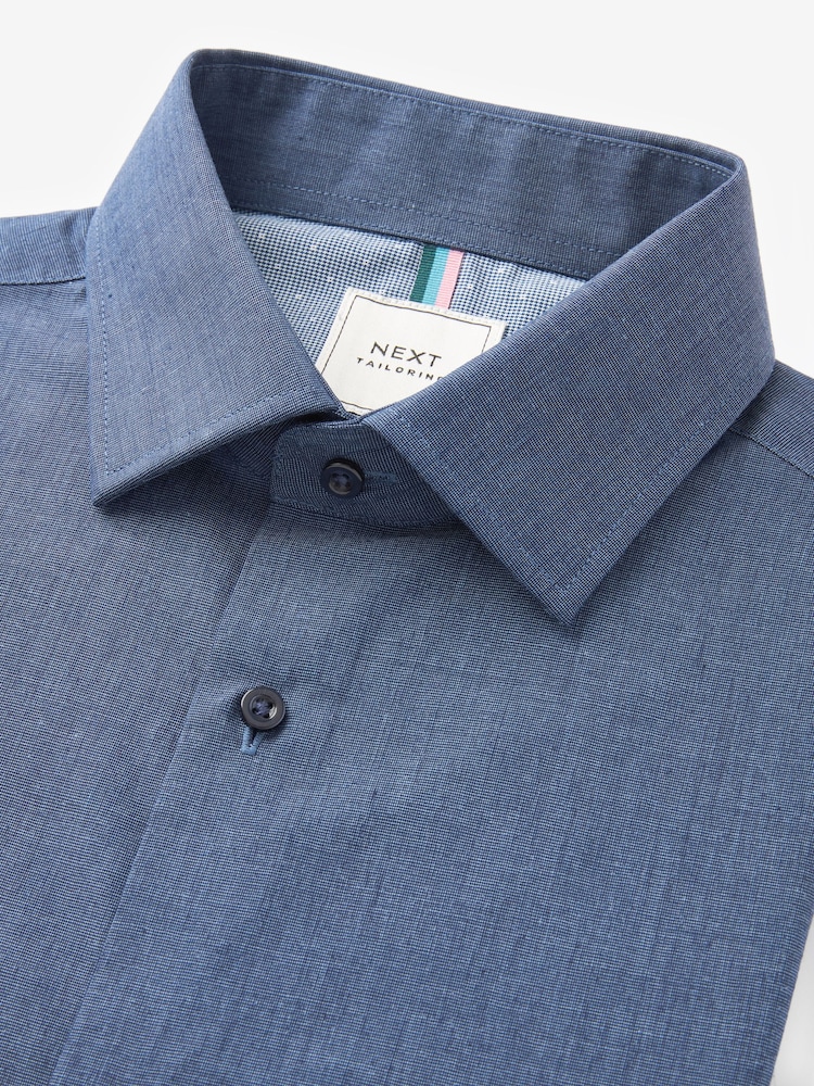 Bleu marine - Slim Fit simple manchette - Chemises à simple poignet d'entretien facile 3 Pack - Image 8 of 13