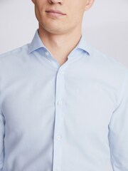 MOSS Royal Blue Slim Oxford Non Iron 100% Cotton Shirt - Image 3 of 4