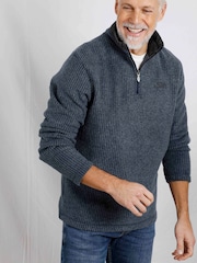 Weird Fish Navy Newark Quarter Zip Grid Fleece - Image 1 of 6