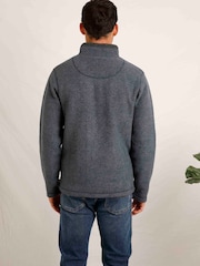 Weird Fish Navy Newark Quarter Zip Grid Fleece - Image 3 of 6