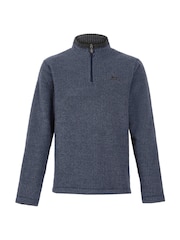 Weird Fish Navy Newark Quarter Zip Grid Fleece - Image 5 of 6