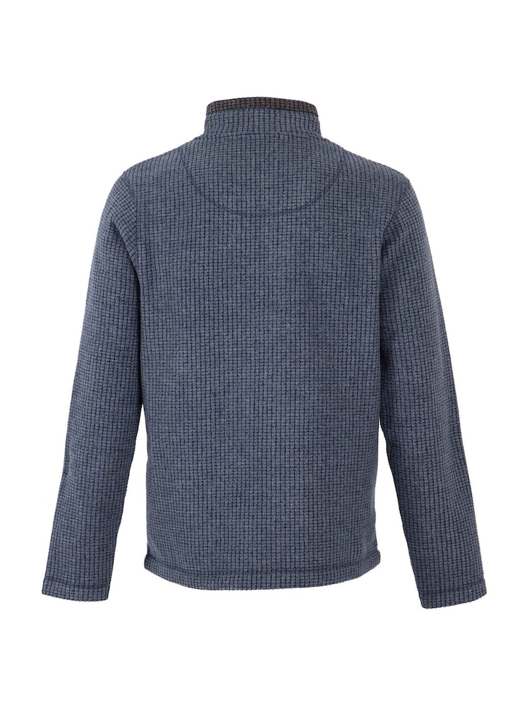 Weird Fish Navy Newark Quarter Zip Grid Fleece - Image 6 of 6