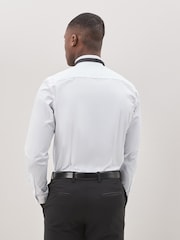 White Skinny Fit Easy Care Single Cuff Wing Collar Smart Shirt - Image 3 of 8