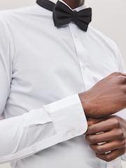 White Skinny Fit Easy Care Single Cuff Wing Collar Smart Shirt - Image 5 of 8