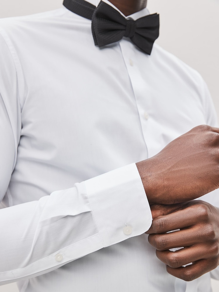 Blanc - Coupe fine - Easy Care Single Cuff Wing Collar Smart Shirt - Image 5 of 8