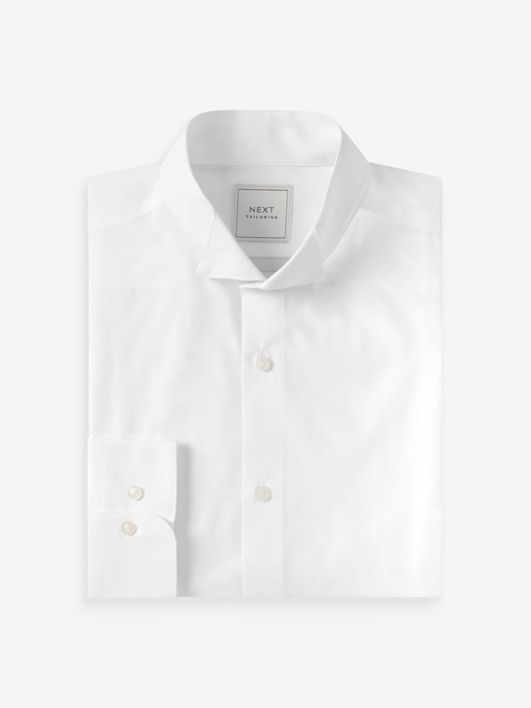 Blanc - Coupe fine - Easy Care Single Cuff Wing Collar Smart Shirt - Image 6 of 8