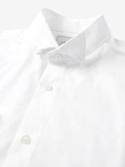 White Skinny Fit Easy Care Single Cuff Wing Collar Smart Shirt - Image 7 of 8