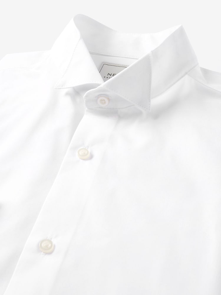 Blanc - Coupe fine - Easy Care Single Cuff Wing Collar Smart Shirt - Image 7 of 8