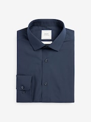 Blue Navy Slim Fit Easy Care Single Cuff Smart Shirt - Image 5 of 7