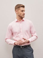 Pink Regular Fit Easy Care Single Cuff Smart Shirt - Image 1 of 7