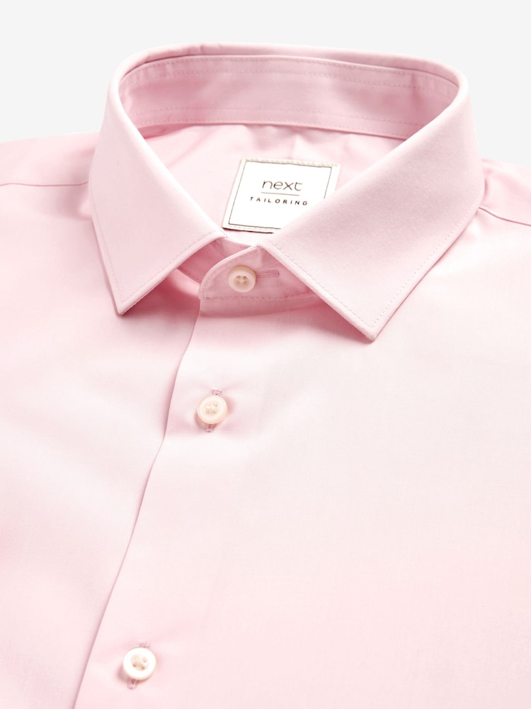 Roze - Normale Pasvorm - Strijkvrij net overhemd met enkele manchet - Image 6 of 7