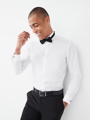 White Slim Fit Easy Care Double Cuff Wing Collar Smart Shirt - Image 1 of 6