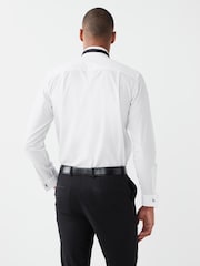 White Slim Fit Easy Care Double Cuff Wing Collar Smart Shirt - Image 2 of 6