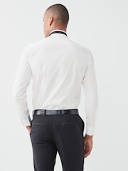 White Slim Fit Easy Care Single Cuff Wing Collar Smart Shirt - Image 2 of 7
