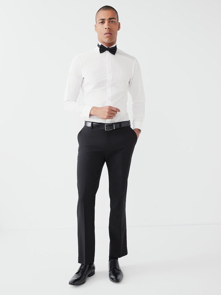 Blanc - Slim Fit (Slim Fit) - Chemise élégante à col cassé facile d’entretien - Image 3 of 7
