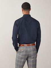 Blue Navy Regular Fit Easy Care Single Cuff Smart Shirt - Image 3 of 7