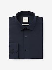 Blue Navy Regular Fit Easy Care Single Cuff Smart Shirt - Image 5 of 7