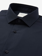 Blue Navy Regular Fit Easy Care Single Cuff Smart Shirt - Image 6 of 7