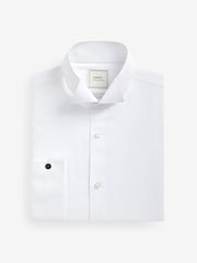 White Regular Fit Easy Care Double Cuff Wing Collar Smart Shirt - Image 1 of 3