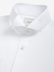 White Regular Fit Easy Care Double Cuff Wing Collar Smart Shirt - Image 3 of 3