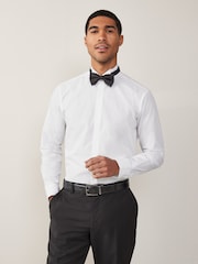 White Regular Fit Easy Care Single Cuff Wing Collar Smart Shirt - Image 1 of 7