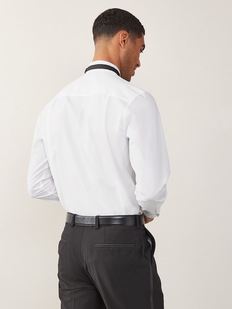 White Regular Fit Easy Care Single Cuff Wing Collar Smart Shirt - Image 2 of 7