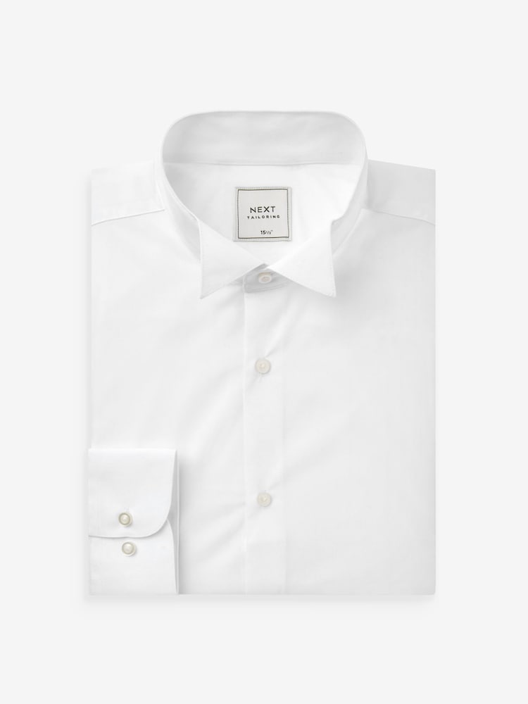Blanc - Ajustement régulier - Easy Care Single Cuff Wing Collar Smart Shirt - Image 5 of 7