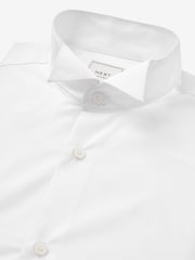 White Regular Fit Easy Care Single Cuff Wing Collar Smart Shirt - Image 6 of 7