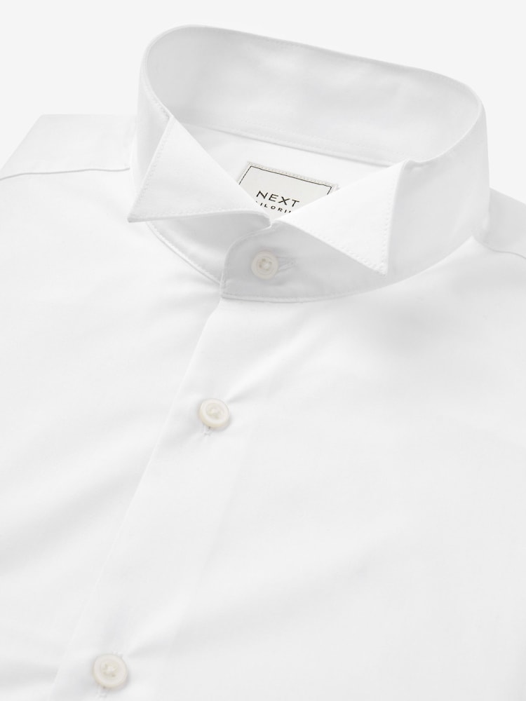 Blanc - Ajustement régulier - Easy Care Single Cuff Wing Collar Smart Shirt - Image 6 of 7