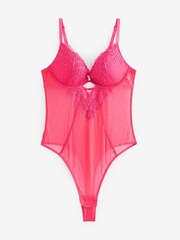 Lipsy Pink Heart Embroidery Push Up Bodysuit - Image 5 of 5