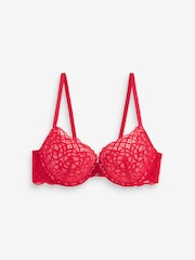 Lipsy Red Pad Plunge Triple Boost Bra - Image 5 of 5