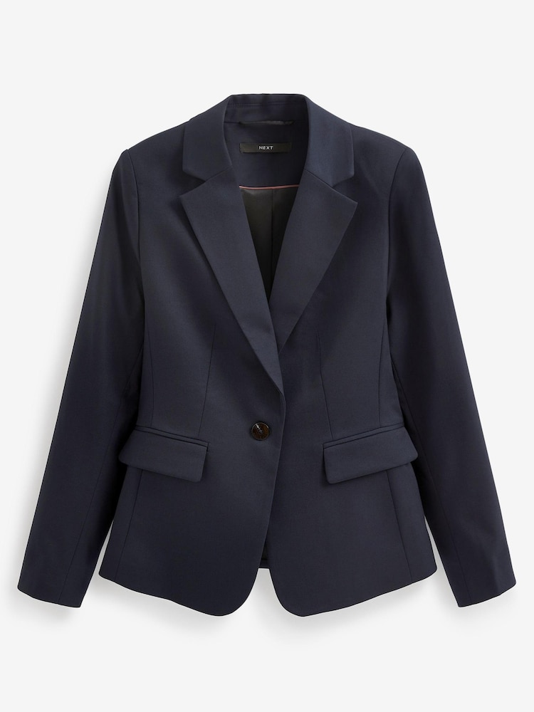 Navy Blue Tailored Single Breasted Jacket - Image 6 of 6