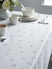 Grey Hearts Tile Wipe Clean Tablecloth - Image 1 of 4
