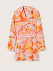 Mango Orange Flowy Printed Summer Dress - Image 9 of 9