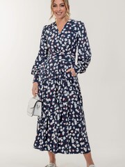 Jolie Moi Nancy Blue Long Sleeve Maxi Dress - Image 3 of 5