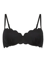 Hunkemöller Black Scallop Padded Bikini Top - Image 5 of 5